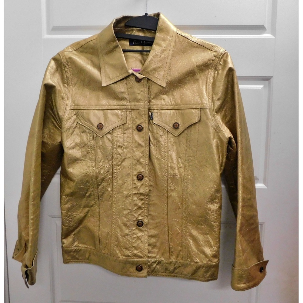 Vintage Earl‎ Jean Gold Leather Jacket Size Womens M